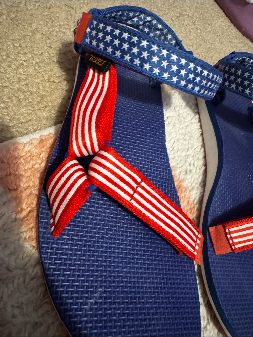 Teva Navy Blue and Red Star-Print Sport Sandals - Picture 3 of 7